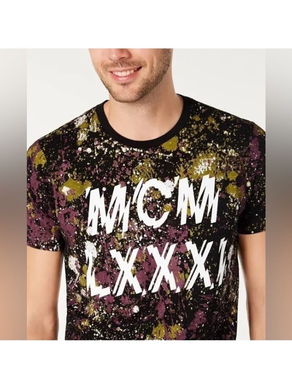 Guess Shirts Guess Basic Graffiti Drop T Shirt Crew Neck - Picture 7 of 16